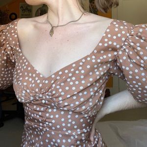 Pink Polka Dot Princess Sleeve Blouse